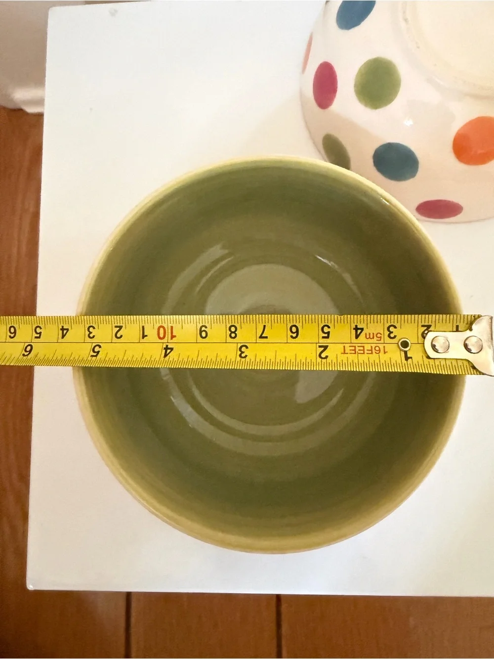 Glazed ceramic polka dot dessert / cereal bowls - set of 6